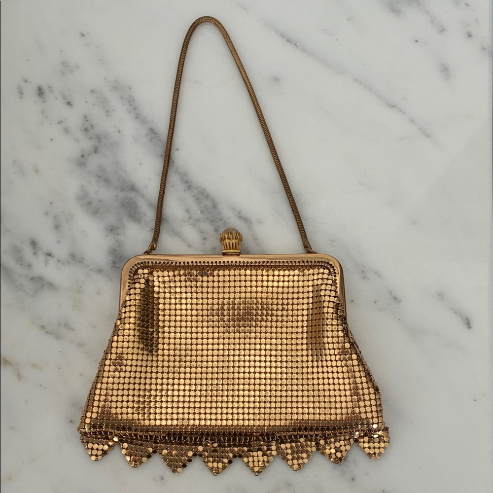 vintage Gold metal Mesh small Evening Bag